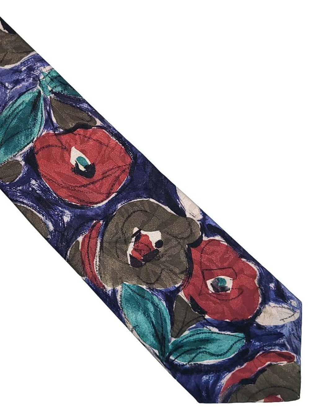 Buckingham Purple-Blue Mauve Brown Aqua Floral Polyester Tie Necktie 3.75 x 57